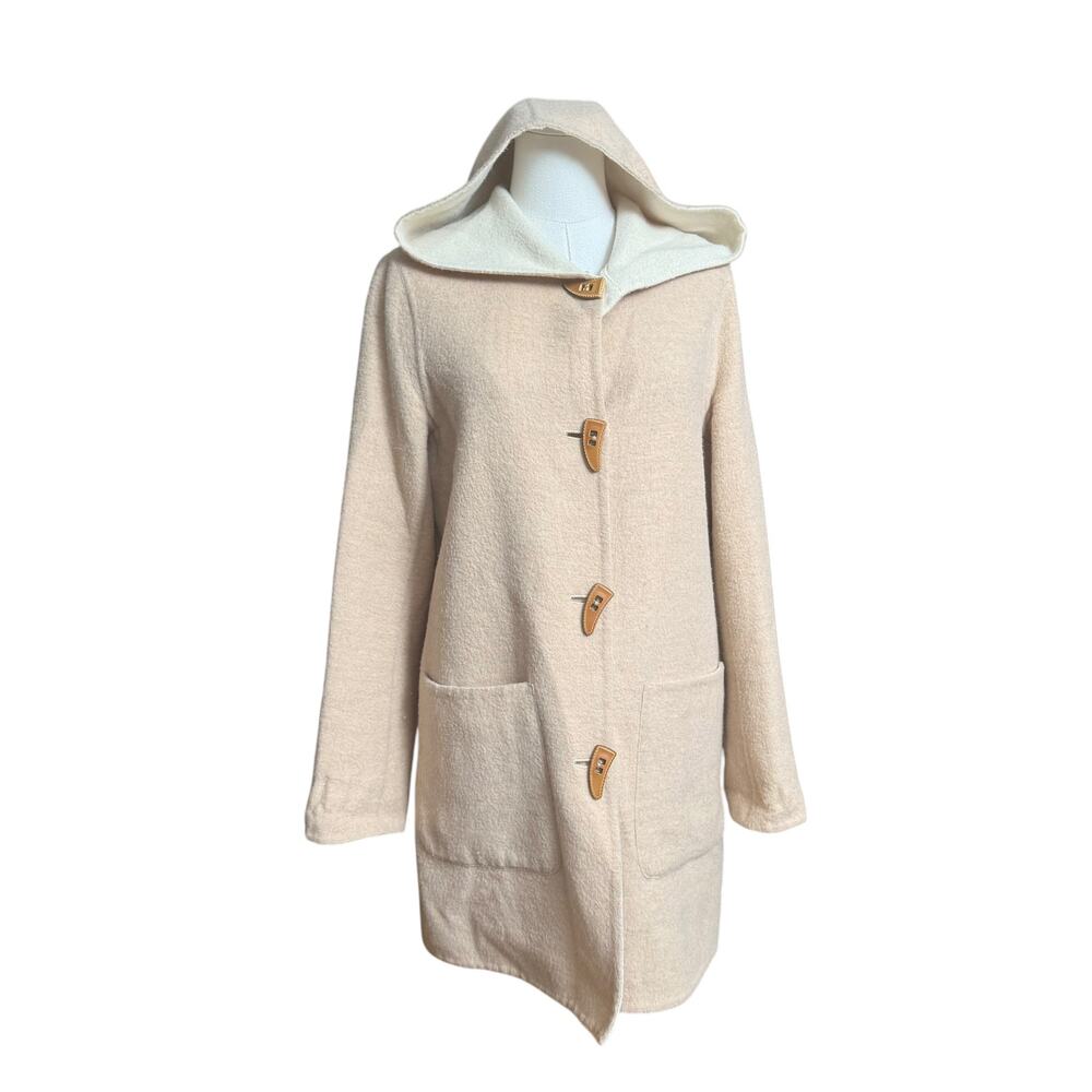 Kuna Baby Alpaca Wool Hooded Duffle Coat Women's Small Reversible